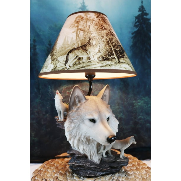 Crafted Wolf in African Sunset Scene PVC Kids Sleeping Lamps